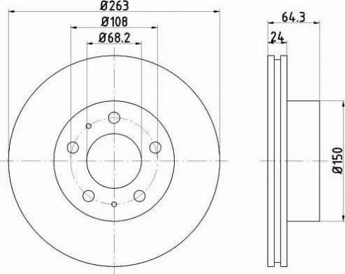 HELLA 8DD 355 100-461 - Тормозной диск avtokuzovplus.com.ua