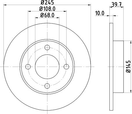 HELLA 8DD 355 100-621 - Гальмівний диск autocars.com.ua