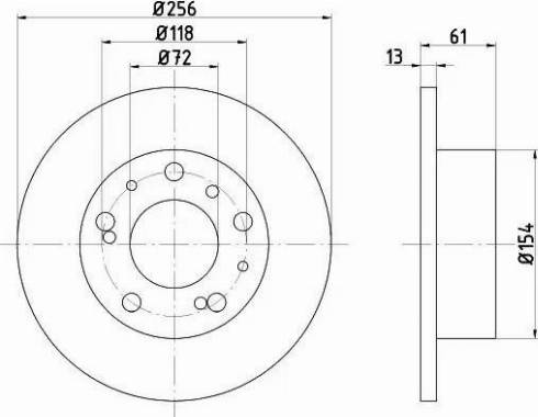 HELLA 8DD 355 100-701 - Тормозной диск avtokuzovplus.com.ua