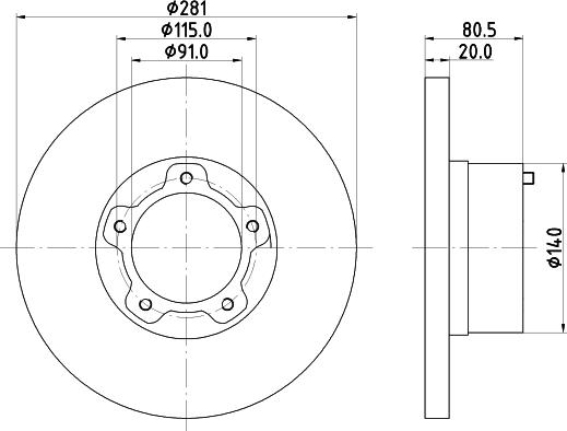 HELLA 8DD 355 100-901 - Гальмівний диск autocars.com.ua