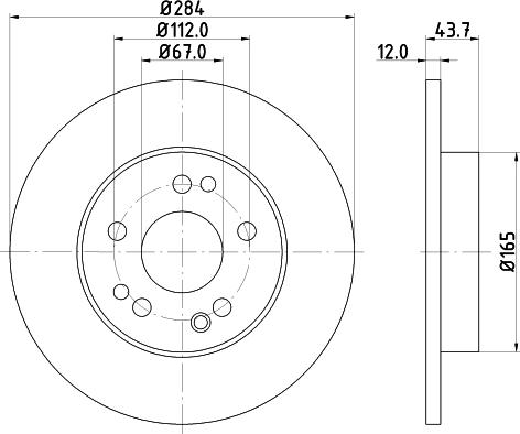 HELLA 8DD 355 100-931 - Гальмівний диск autocars.com.ua