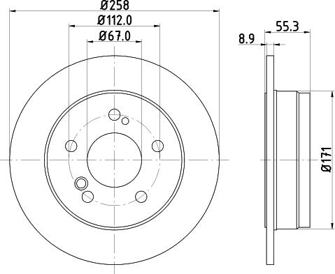 HELLA 8DD 355 100-961 - Гальмівний диск autocars.com.ua