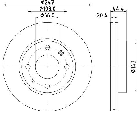 HELLA 8DD 355 101-081 - Тормозной диск avtokuzovplus.com.ua