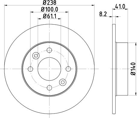 HELLA 8DD 355 101-221 - Гальмівний диск autocars.com.ua