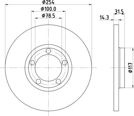 HELLA 8DD 355 101-401 - Гальмівний диск autocars.com.ua