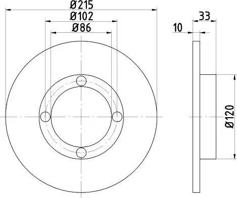 HELLA 8DD 355 101-851 - Гальмівний диск autocars.com.ua