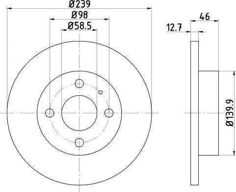 HELLA 8DD 355 101-861 - Гальмівний диск autocars.com.ua