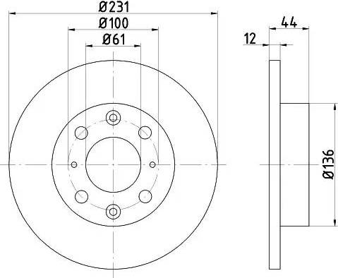 HELLA 8DD 355 101-931 - Гальмівний диск autocars.com.ua