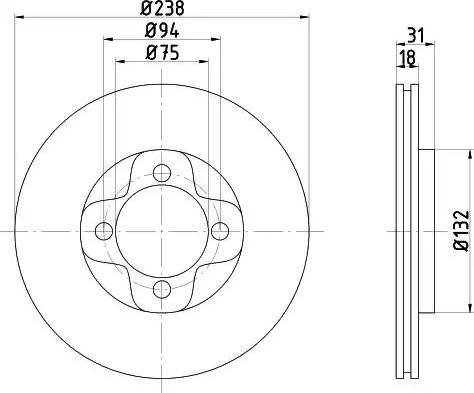 HELLA 8DD 355 101-981 - Тормозной диск avtokuzovplus.com.ua