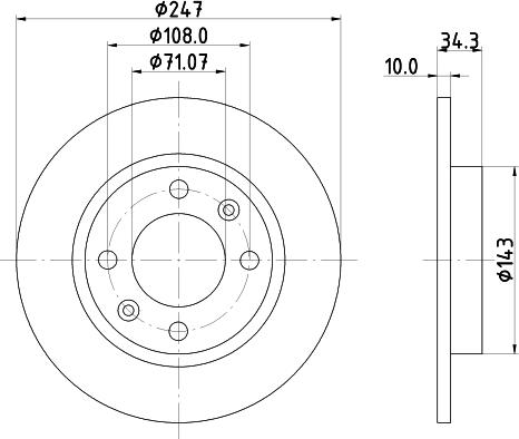 HELLA 8DD 355 102-061 - Гальмівний диск autocars.com.ua