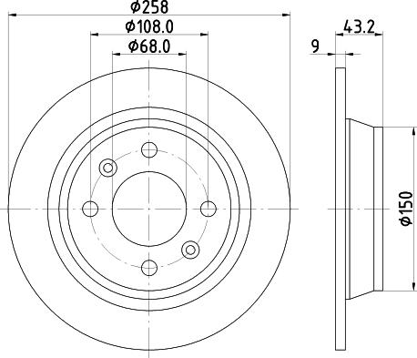 HELLA 8DD 355 102-091 - Тормозной диск avtokuzovplus.com.ua