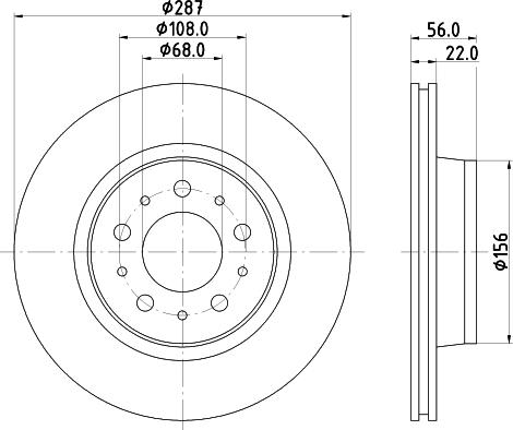 HELLA 8DD 355 126-032 - Гальмівний диск autocars.com.ua