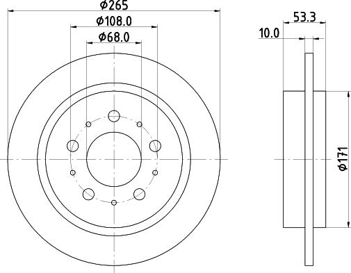 HELLA 8DD 355 102-261 - Гальмівний диск autocars.com.ua