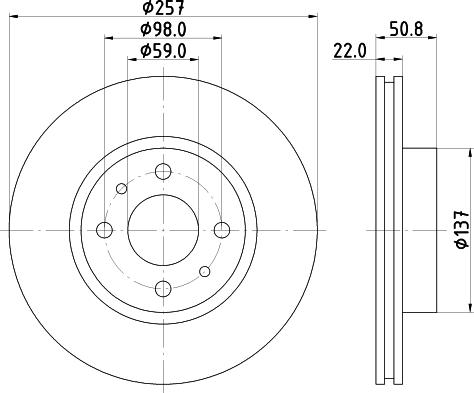 HELLA 8DD 355 102-301 - Тормозной диск avtokuzovplus.com.ua