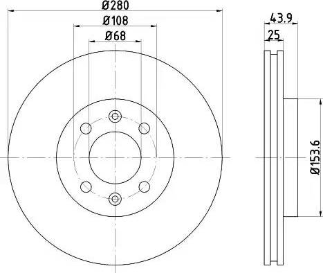 HELLA 8DD 355 102-411 - Гальмівний диск autocars.com.ua