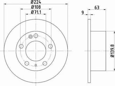 HELLA 8DD 355 102-461 - Гальмівний диск autocars.com.ua