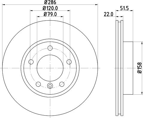 HELLA 8DD 355 102-581 - Гальмівний диск autocars.com.ua