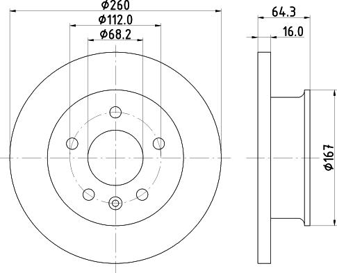 HELLA 8DD 355 102-621 - Гальмівний диск autocars.com.ua