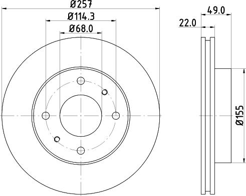 HELLA 8DD 355 102-651 - Гальмівний диск autocars.com.ua