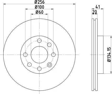 HELLA 8DD 355 102-681 - Гальмівний диск autocars.com.ua