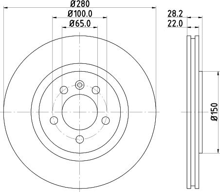 HELLA 8DD 355 102-741 - Гальмівний диск autocars.com.ua