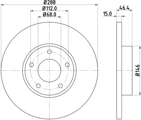 HELLA 8DD 355 102-781 - Гальмівний диск autocars.com.ua