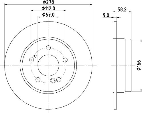 HELLA 8DD 355 102-861 - Тормозной диск avtokuzovplus.com.ua