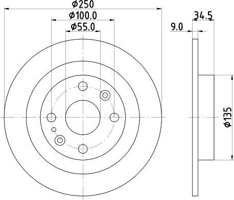 HELLA 8DD 355 103-191 - Гальмівний диск autocars.com.ua