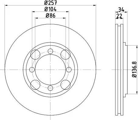 HELLA 8DD 355 103-281 - Тормозной диск avtokuzovplus.com.ua