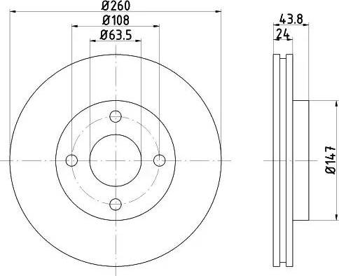 HELLA 8DD 355 103-431 - Гальмівний диск autocars.com.ua