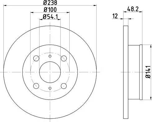 HELLA 8DD 355 103-551 - Гальмівний диск autocars.com.ua