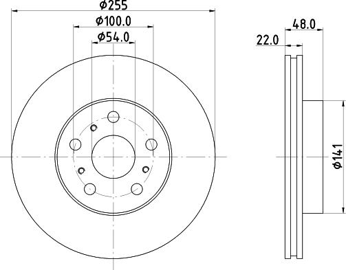 HELLA 8DD 355 103-581 - Гальмівний диск autocars.com.ua