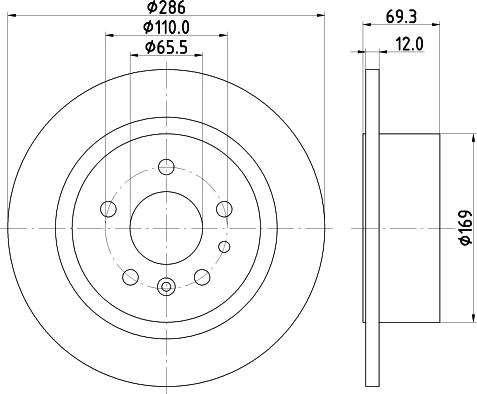 HELLA 8DD 355 103-741 - Гальмівний диск autocars.com.ua