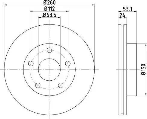 HELLA 8DD 355 103-801 - Тормозной диск avtokuzovplus.com.ua