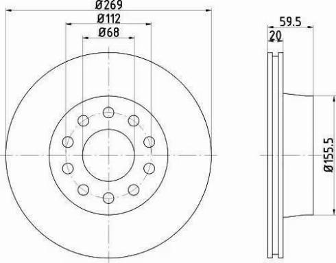 HELLA 8DD 355 122-131 - Тормозной диск avtokuzovplus.com.ua