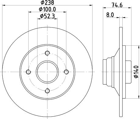 HELLA 8DD 355 104-021 - Тормозной диск avtokuzovplus.com.ua