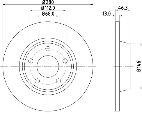 HELLA 8DD 355 104-171 - Гальмівний диск autocars.com.ua