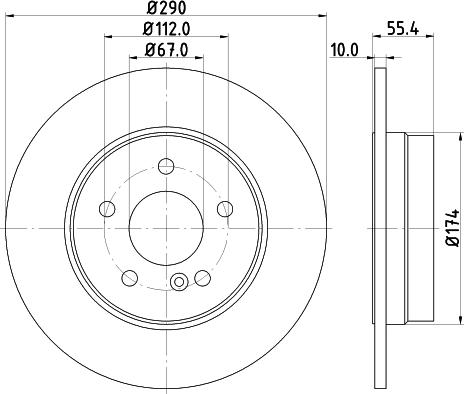 HELLA 8DD 355 124-811 - Тормозной диск avtokuzovplus.com.ua