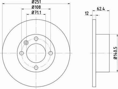 HELLA 8DD 355 104-831 - Тормозной диск avtokuzovplus.com.ua