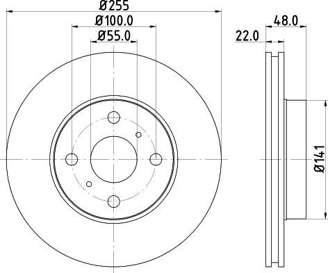 HELLA 8DD 355 104-871 - Тормозной диск avtokuzovplus.com.ua