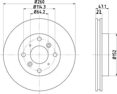 HELLA 8DD 355 104-981 - Тормозной диск avtokuzovplus.com.ua