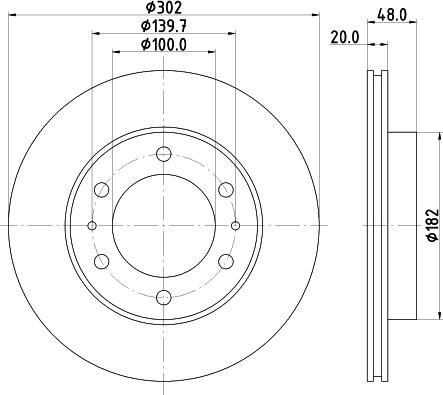 HELLA 8DD 355 105-191 - Тормозной диск avtokuzovplus.com.ua