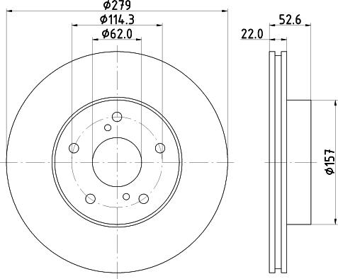 HELLA 8DD 355 105-251 - Гальмівний диск autocars.com.ua