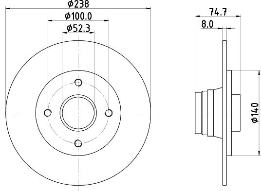 HELLA 8DD 355 105-271 - Гальмівний диск autocars.com.ua