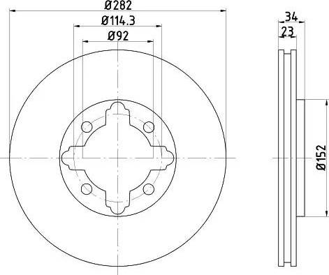 HELLA 8DD 355 105-301 - Тормозной диск avtokuzovplus.com.ua