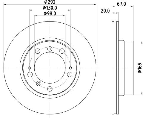 HELLA 8DD 355 121-852 - Гальмівний диск autocars.com.ua