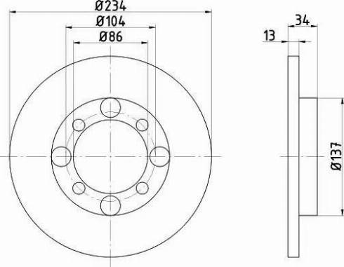 HELLA 8DD 355 105-781 - Гальмівний диск autocars.com.ua