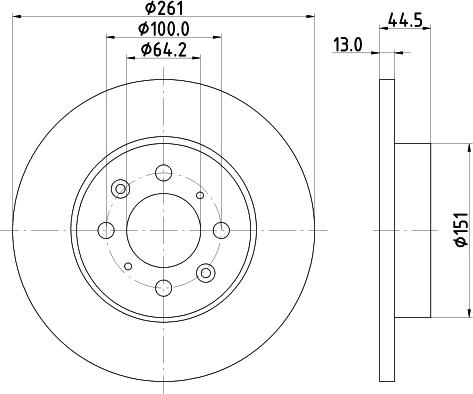 HELLA 8DD 355 105-861 - Гальмівний диск autocars.com.ua