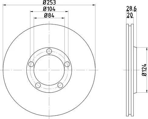 HELLA 8DD 355 106-281 - Тормозной диск avtokuzovplus.com.ua