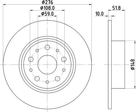 HELLA 8DD 355 106-381 - Гальмівний диск autocars.com.ua